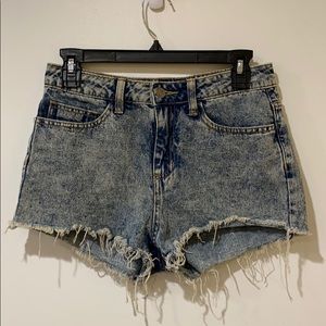 High Waisted Distressed Denim Shorts